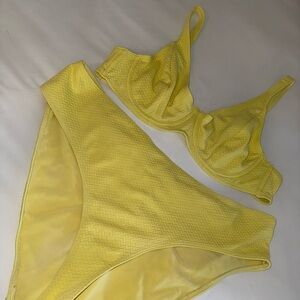 Yellow Textured Bikini